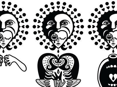 Triptych - WIP art doodle drawing illustration love person personal vector