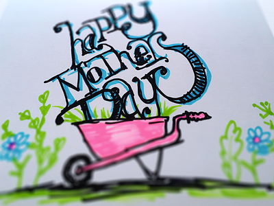 Sharpie sketch card drawing floral flowers illustration lettering mom plants sketch typography