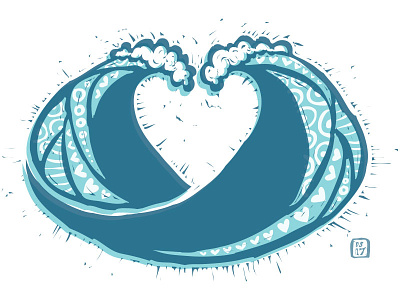Wave Heart art doodle drawing heart illustration love ocean personal surf vector waves