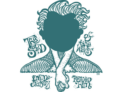 "The sound of the waves..." WIP art doodle drawing hand drawn hand lettering illustration lettering person personal vector