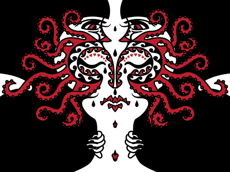 Voices 4 doodle hate love drawing person vector personal art illustration