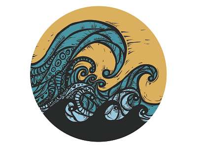 Wave coaster for Sticker Mule giveaway coaster contest giveaway ocean sticker mule surf wave