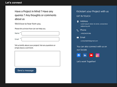 Daily UI : Contact Us Form
