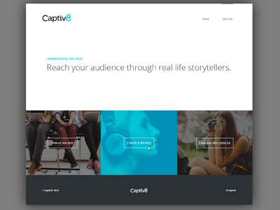 Captiv8 Landing Page design web