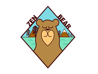 Zen Bear Badge affinitydesigner badge branding design illustration