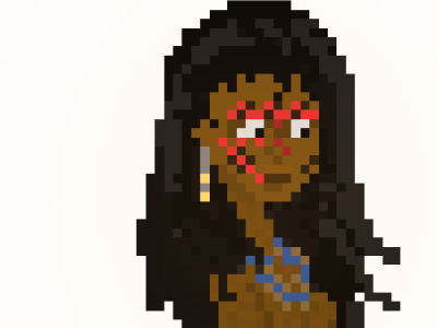 Indigenous Woman illustration pixel art pixels