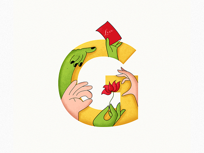 G 36daysoftype colorful design g gestures give groom hands hello dribbble illustration im designs love