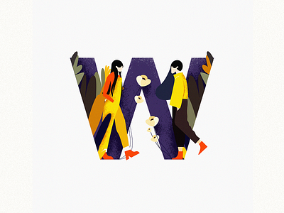 W 36daysoftype charater design colorful design design studio dribbble fashion fashion brand forest girls graphic design illustration