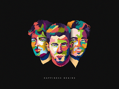 Happiness Begins Dribbble art artwork color colorful design dribbble happiness begins illustration jonasbrothers marketing wpap