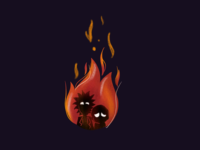 Take 2 animation dribbble expression fire illustration procreate rickandmorty