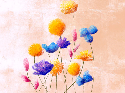 Blossom 100days bg colorful design design digital floral flowers illustration painting