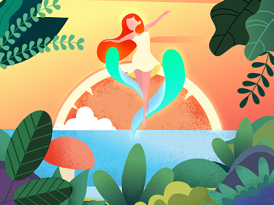 Free calm colorful design design design studio dribbble forest illustration im designs imagination peace peaceful sunset