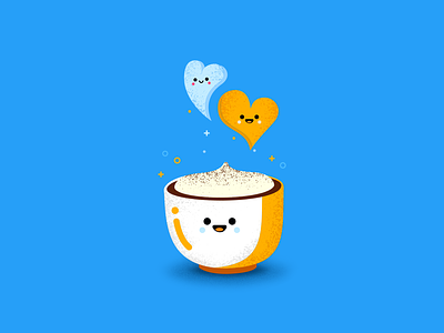 Cup Of Coffee coffee colors cream cute illustration im designs love minimal vibrant