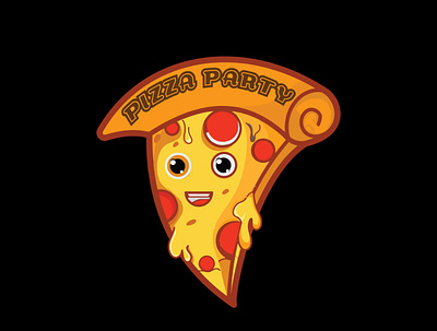 pizza logo graphic design illustation logo design
