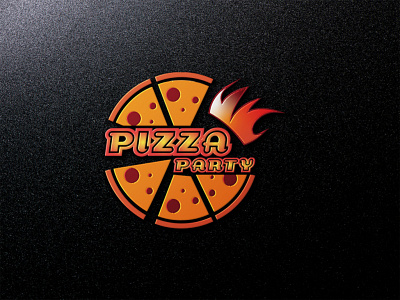 pizza party logo branding design graphic design illustation illustration logo logo design ui ux vector