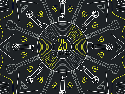 2015 Poster Calendar alternative birthday calendar guitar kaleidoscope lines microphone ohio pattern poster record triangles