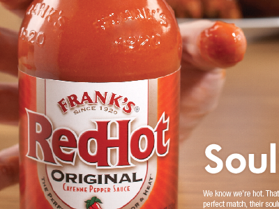 Frank's RedHot Magazine Ad advertisement franks hot label logo magazine pepper photograph red sauce soulmates wings