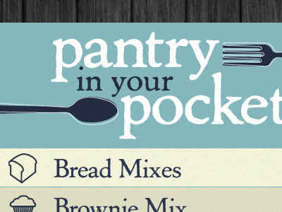 App Design app application bread brownie food fork icon kitchen mix pantry pocket recipes spoon