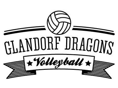 Volleyball T-shirt Design ball ballpark design dragon glandorf lines ribbon script sport stars stroke team volleyball