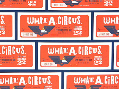 What. A. Circus. Fame Event Ticket Design animal design eagle fame fame retail illustration metallic ink pantone ticket
