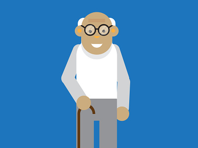 Elderly man ( flat design) design illustration
