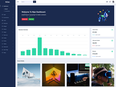 Nijar - Responsive Bootstrap Admin Template