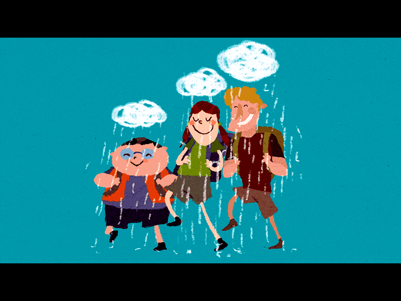 walk the rain 2d animation character character animation cloud flash gif hat loop motion rain water