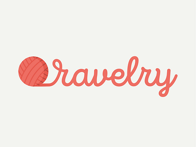 Ravelry Logo badge branding crochet flat illustration knit knitting lettering logo ravelry social media typography vector yarn yarn ball