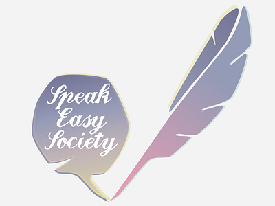 Logo for Speak Easy Society conversation bubble feather feather pen logo poetic poetry speak talk talk bubble