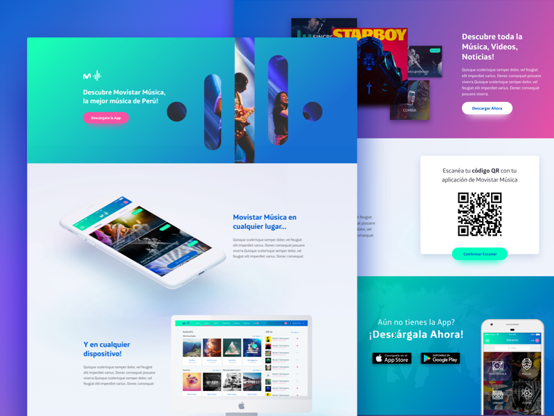 Landing Page Movistar Music