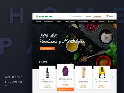 Home Page e-commerce Mercadona design ecommerce food homepage market mercadona ui ux web website