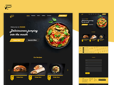Foodie Restaurant Web Design apple food graphic design landing landing page page restaurant web design