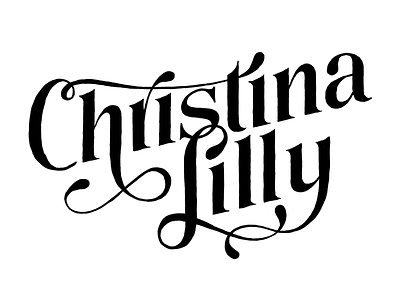 Christina Lilly Logo branding calligraphy hand drawn hand drawn words hand lettering lettering logo refinement
