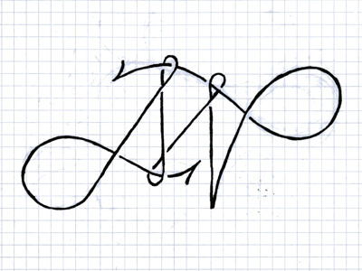 M Sketch capital flourishes initial italic lettering swash typography