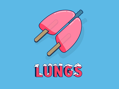 Icy Air anatomy cold design ice icecream icycaps illustration lungs pink popsicles type typography vector