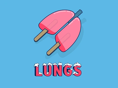 Icy Air anatomy cold design ice icecream icycaps illustration lungs pink popsicles type typography vector