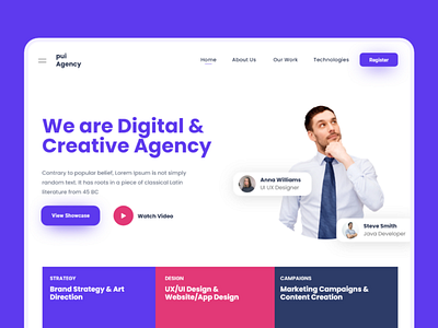 Creative Agency Hero animation branding design graphic design icon illustration logo typography ui ui ux design ux vector web design website