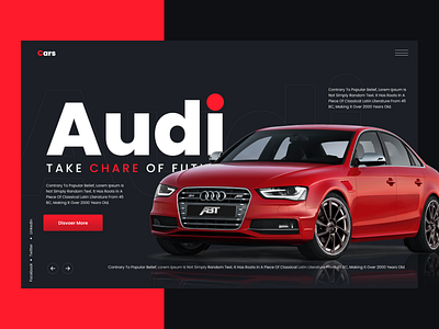 Cars Web Design animation audi car shop cars creative design graphic design illustration minimal ui ux vector web design web development