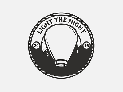 Light the Night badge billion billionarts illustrator lamp light logo mountain night pentool stars vintage