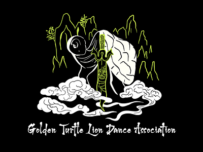 golden turtle animals branding chinese design golden turtles graphic design illustration lion dance logo turtle typography vector