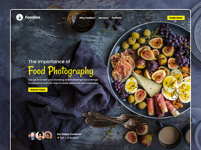 Food Photography Landing Page design food food photography landing landing page page photography typography ui ux