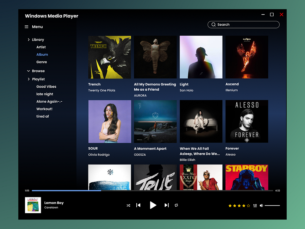 Windows Media Player 2022 by 1zzy` on Dribbble