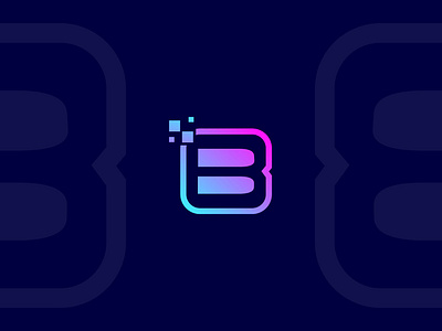 Digital letter B technology logo design