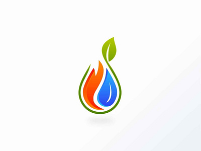 Element water drop leaf fire ecology logo