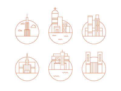 Building Icons building circles icons