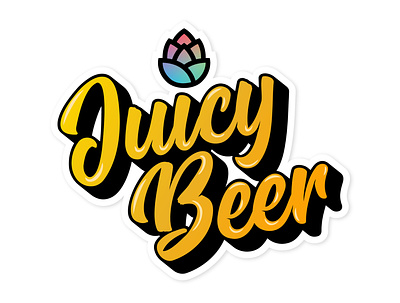 Craft Beer Sticker for Hops & Hues beer craft beer design hazy hops illustration ipa logo sticker stickermule typography