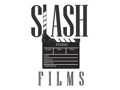 Slash Films branding cinema clapperboard design film graphic design icon illustration logo movie slash vector