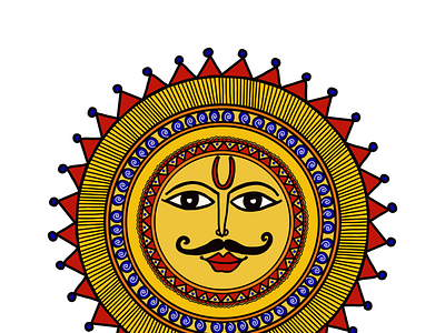 Madhubani Sun design digitalartist illustration indianart indianarttraditional indiandigitalartist ipadart logo madhubani procreate