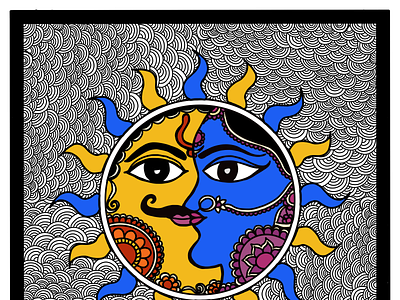 Madhubani Art design digitalartist illustration indianart indianarttraditional indiandigitalartist ipadart logo madhubani procreate