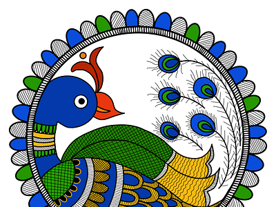 traditional indian art peacock